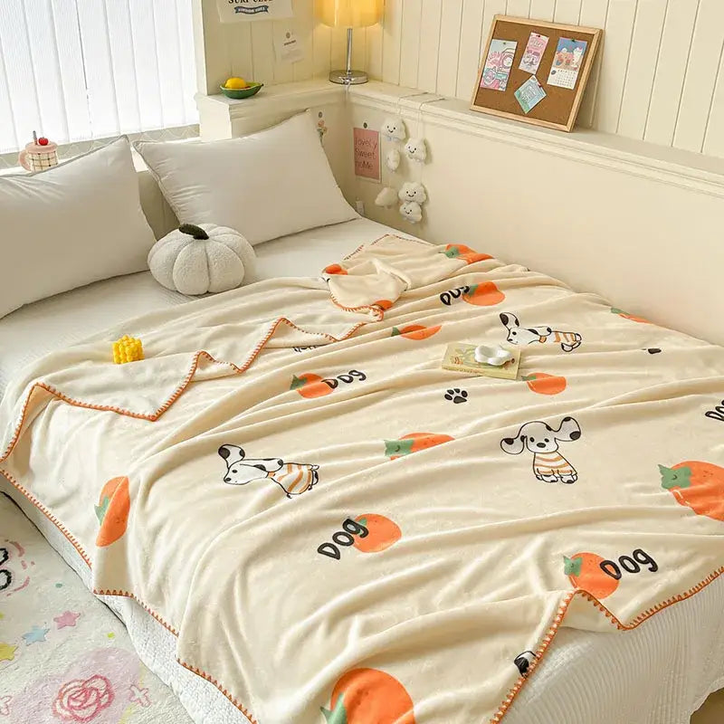 Bear Pattern Milk Velvet Blanket