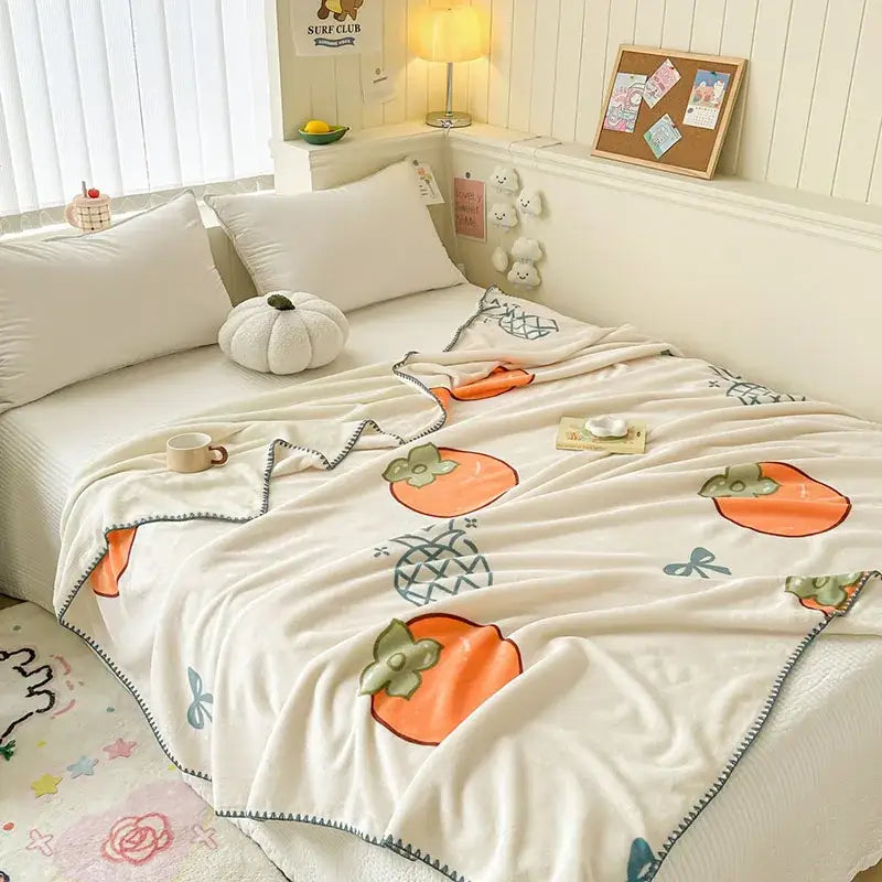 Bear Pattern Milk Velvet Blanket