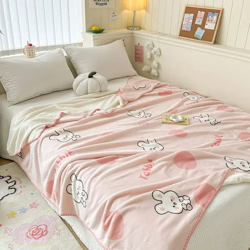Bear Pattern Milk Velvet Blanket