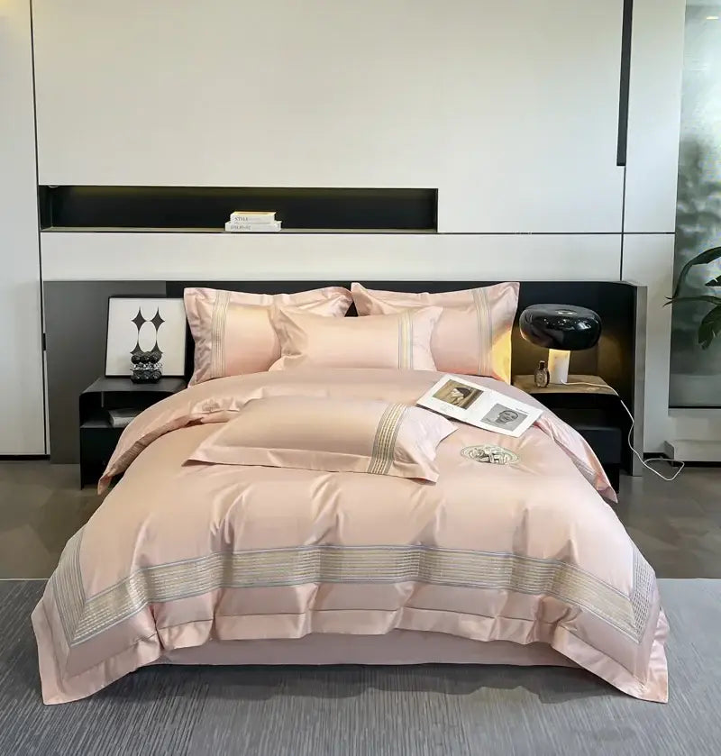Blue Cotton Embroidered Duvet