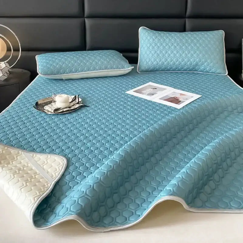 Blue Latex Bed Mat Set