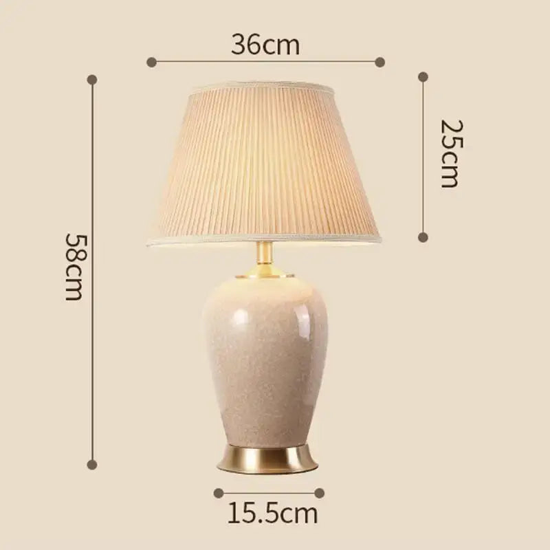 Blue Ceramic Table Lamp with Ice Crack Finish