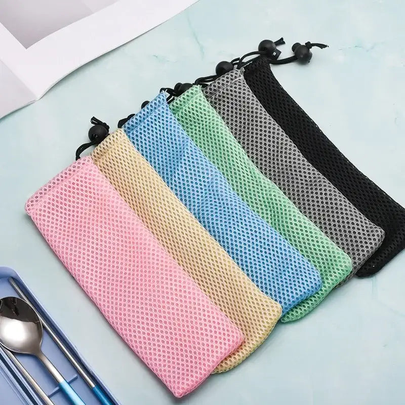Blue Mesh Cutlery Case