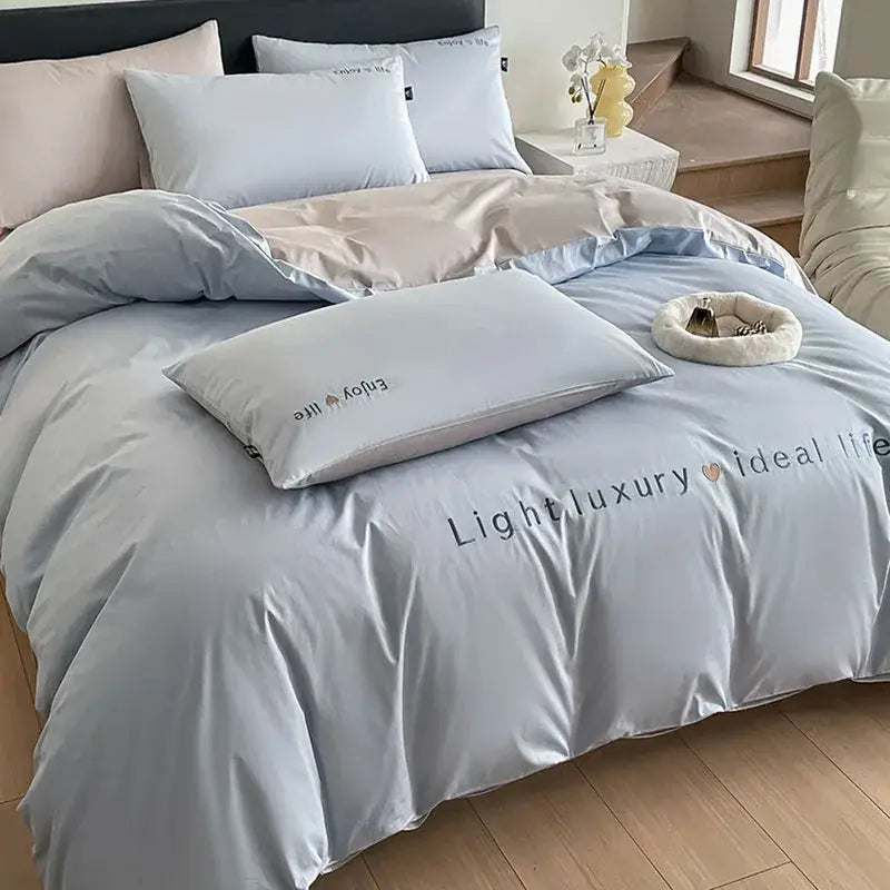 Blue Satin Embroidery Set