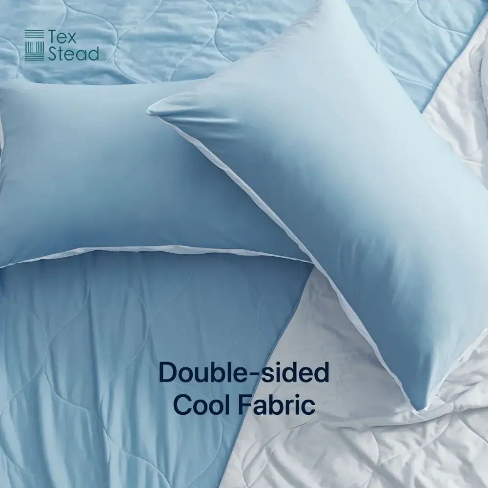Blue Quilted Cooling Comforter