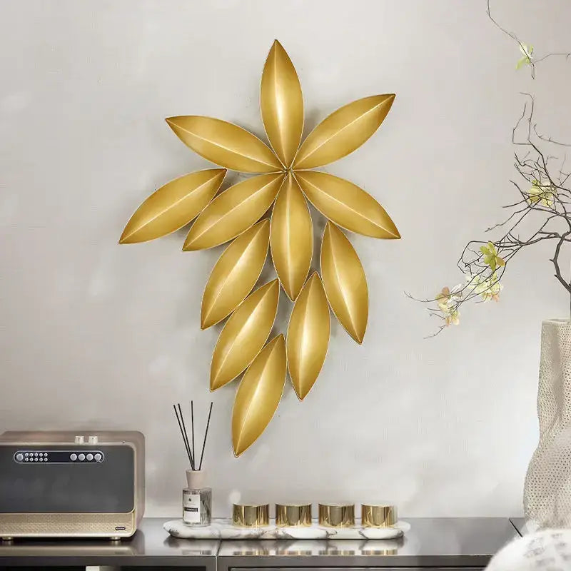 Gold Iron Leaf Wall Art
