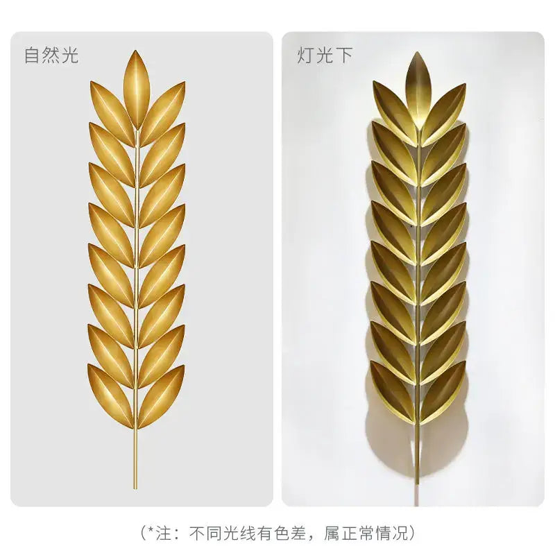 Gold Iron Leaf Wall Art