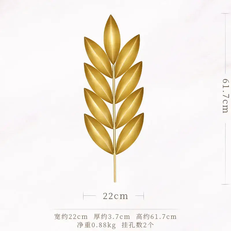 Gold Iron Leaf Wall Art