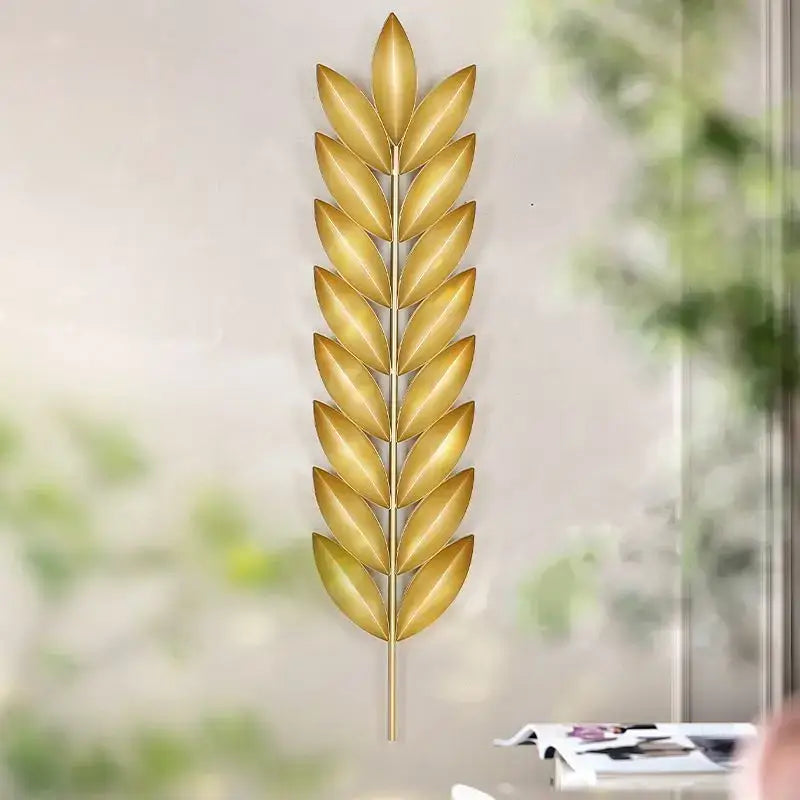 Gold Iron Leaf Wall Art