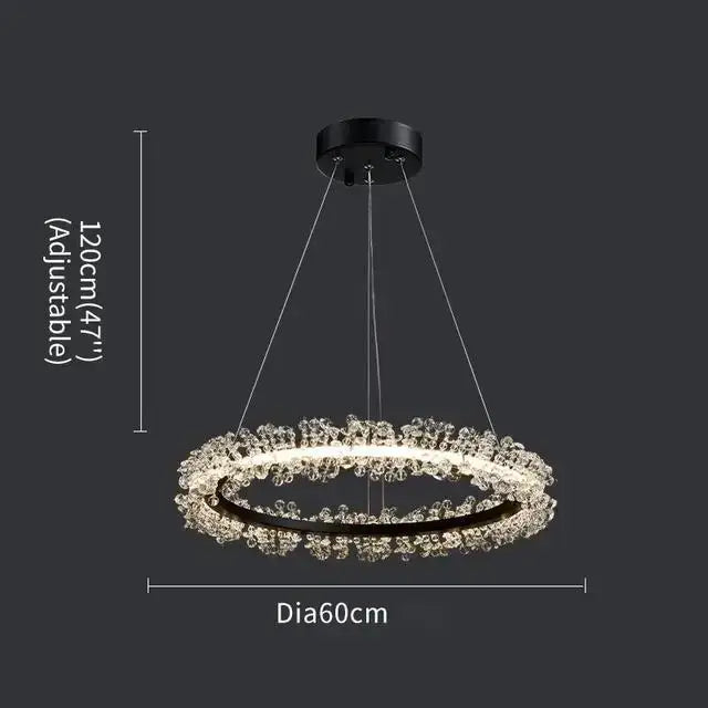 Crystal Gold Ring 100cm Chandelier