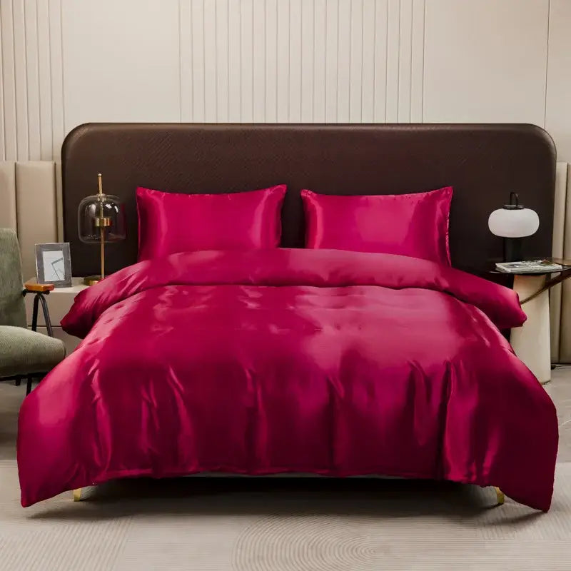 Peach Satin Duvet Set