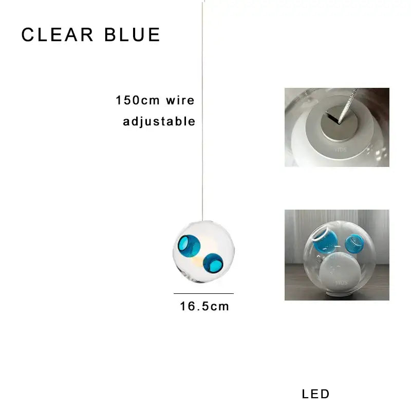 Amber Glass Sphere Dimmable Pendant Light