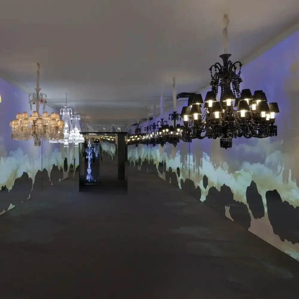 Black Crystal Candle Chandelier 18-Arm 4-Layer