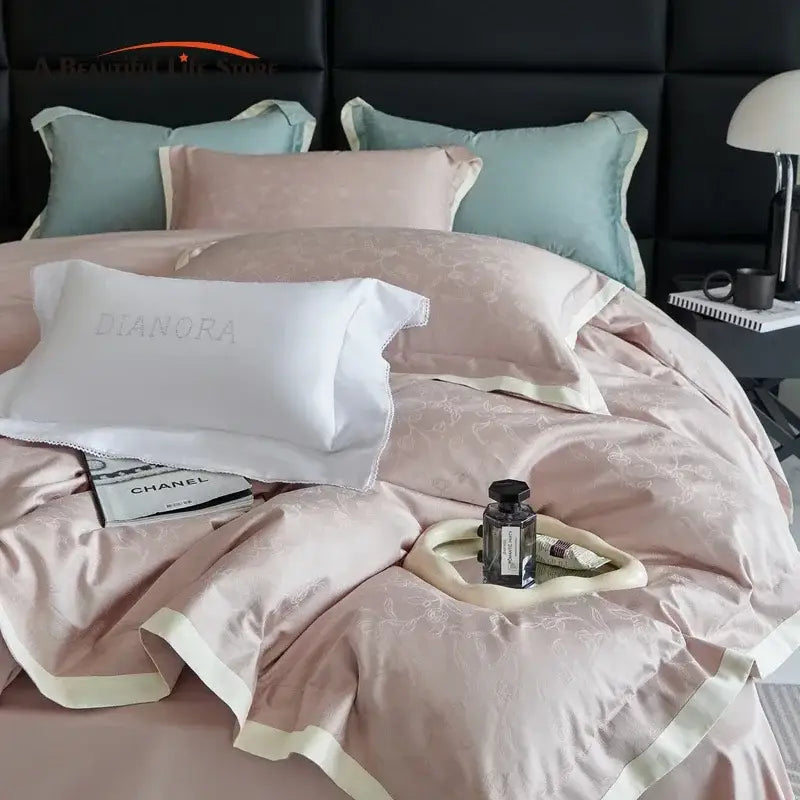 Blush Pink Jacquard Bedding