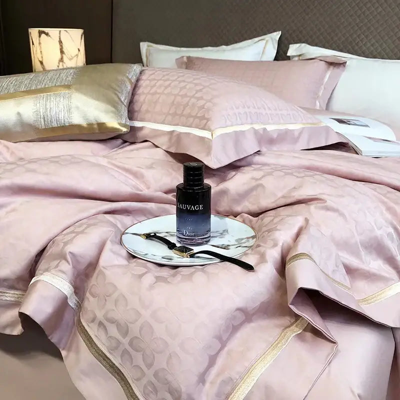 Blush Pink Jacquard Bedding