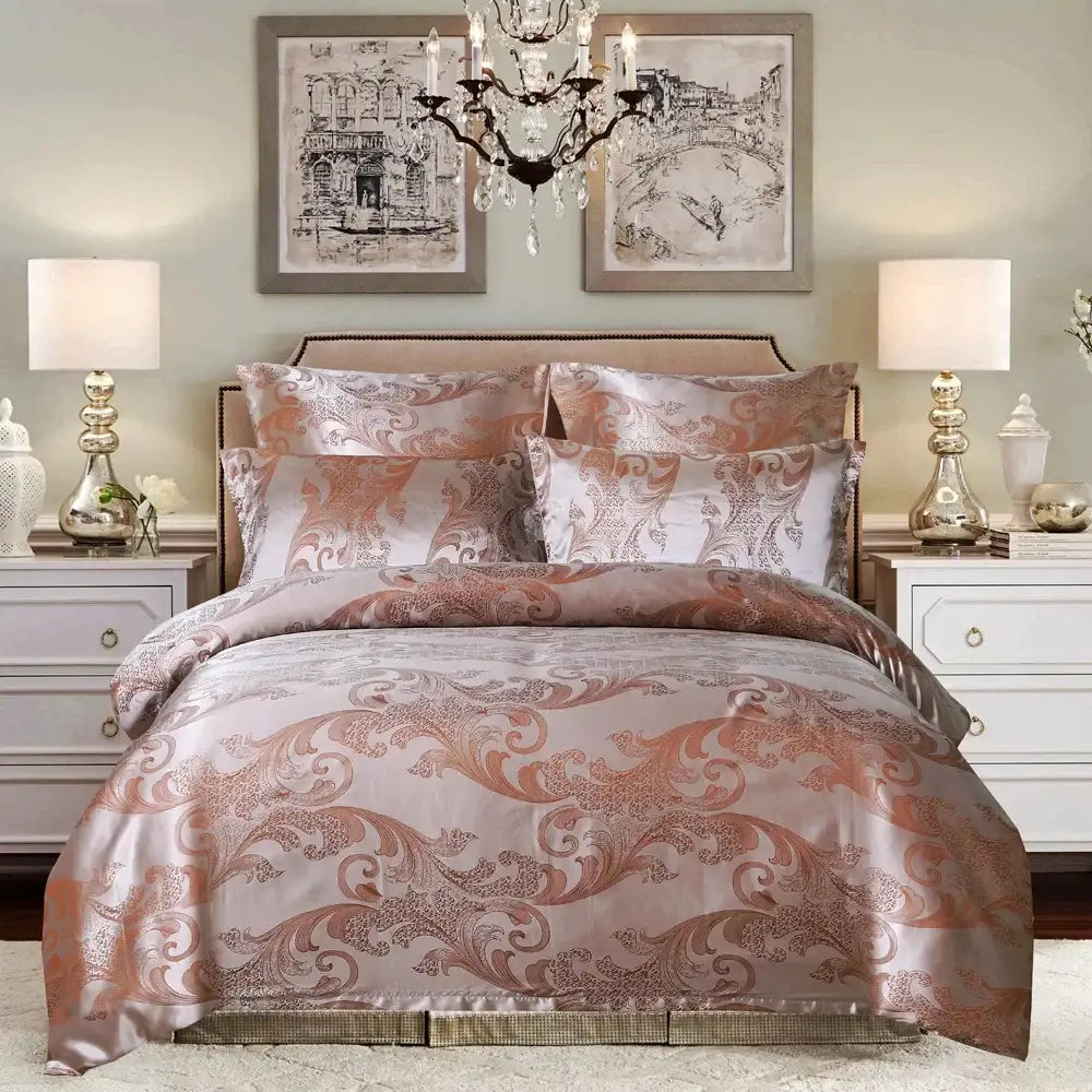 Gold Damask Duvet Set