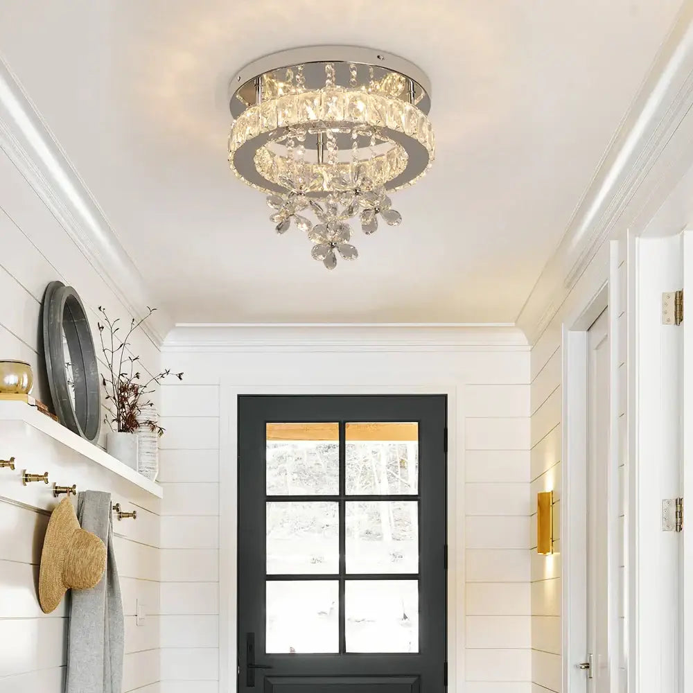 Crystal Chrome Ceiling Chandelier