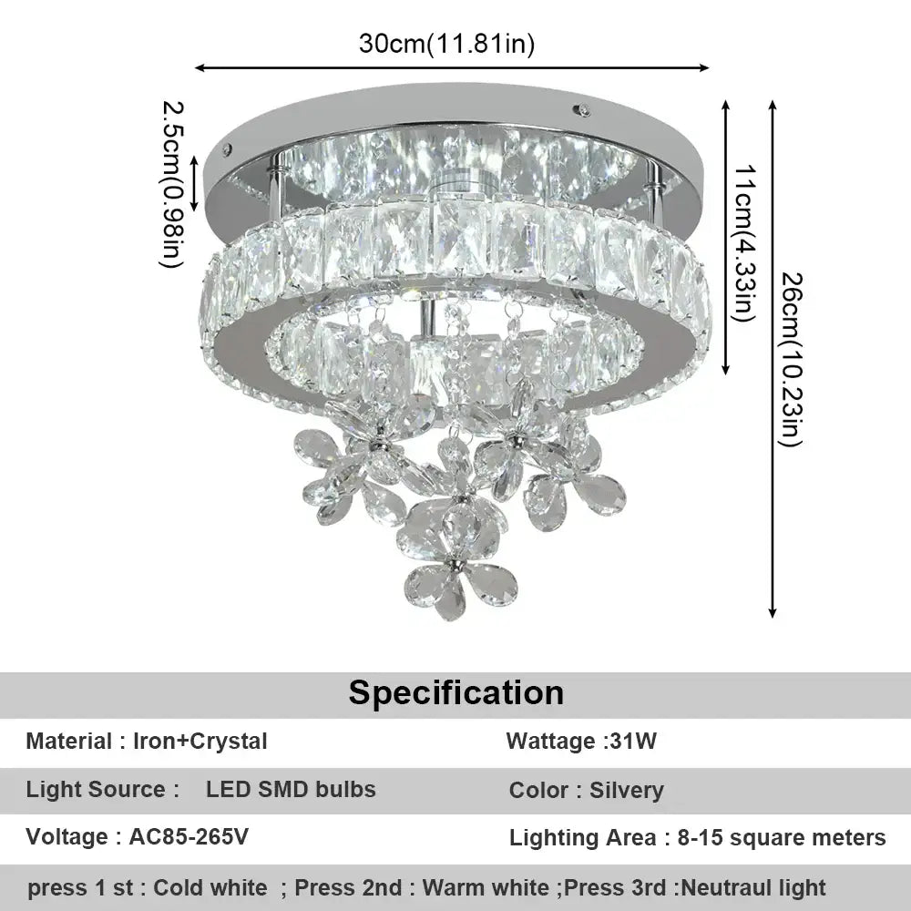 Crystal Chrome Ceiling Chandelier