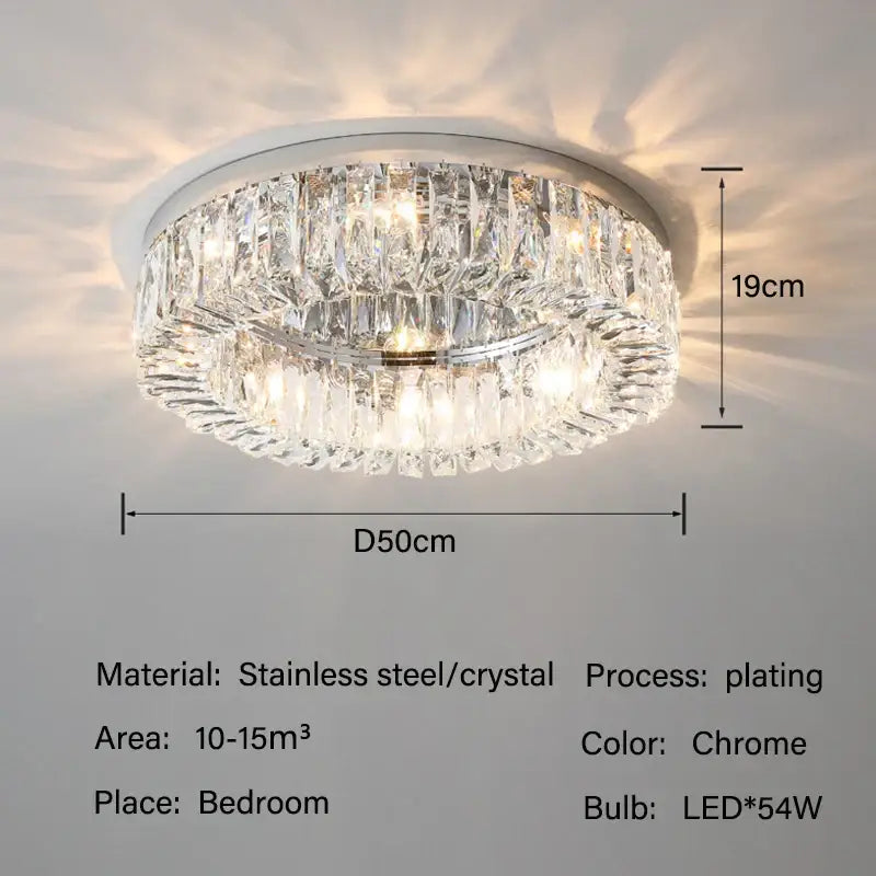 Warm Light Crystal Ceiling Light