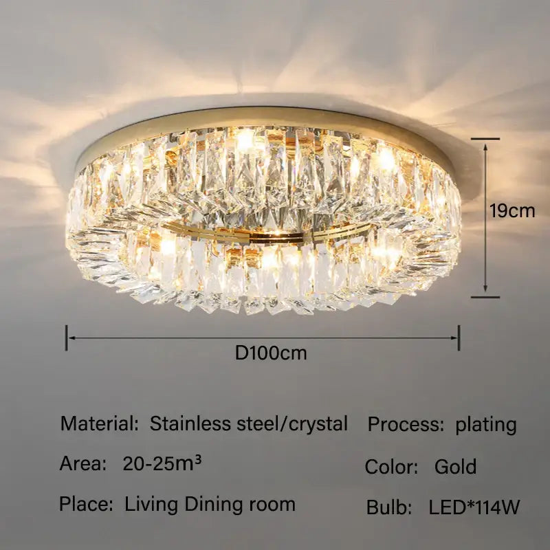 Warm Light Crystal Ceiling Light