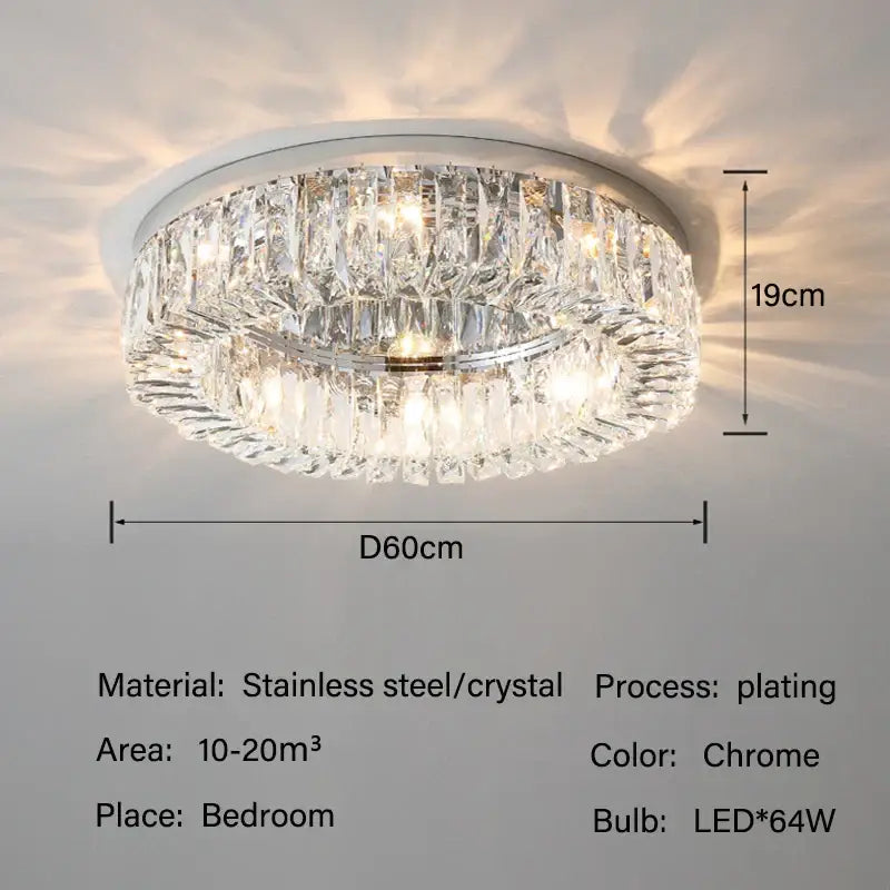 Warm Light Crystal Ceiling Light