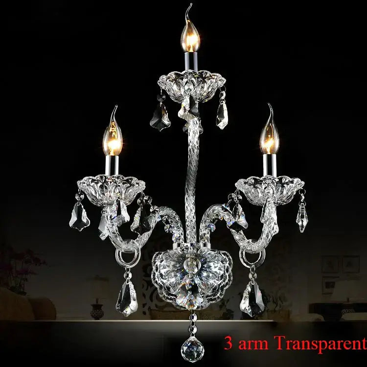 Clear Crystal Candle Sconce