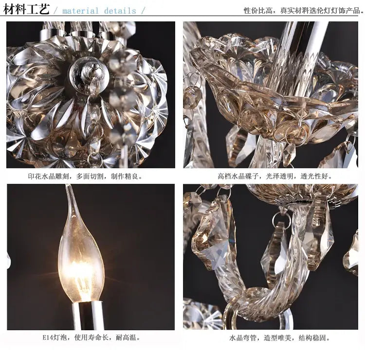 Clear Crystal Candle Sconce