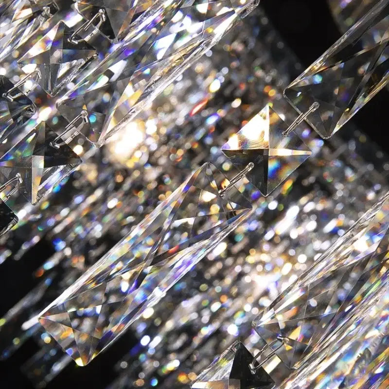 Purple Crystal Chrome Chandelier