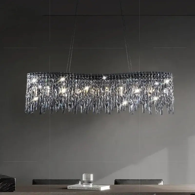 Purple Crystal Chrome Chandelier