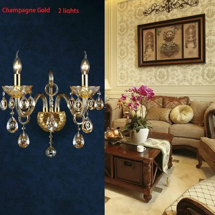 Cognac Silver Crystal Sconce