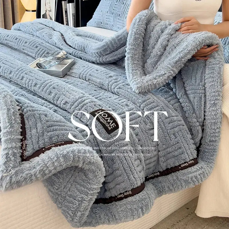 Gray Fleece Winter Blanket