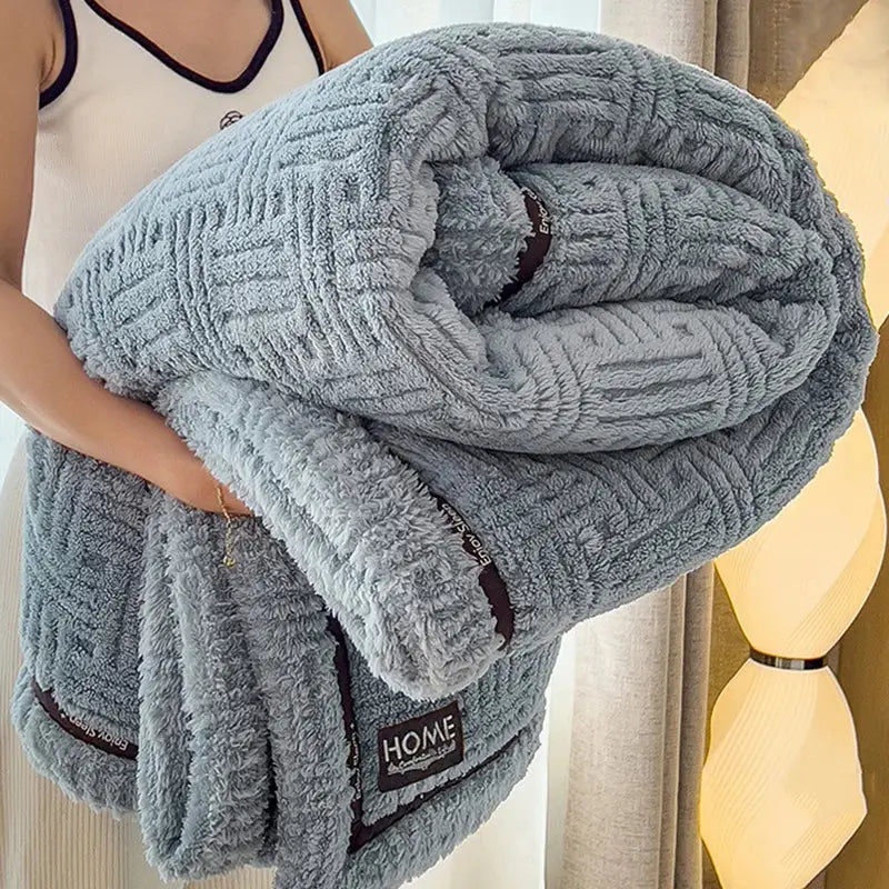 Gray Fleece Winter Blanket
