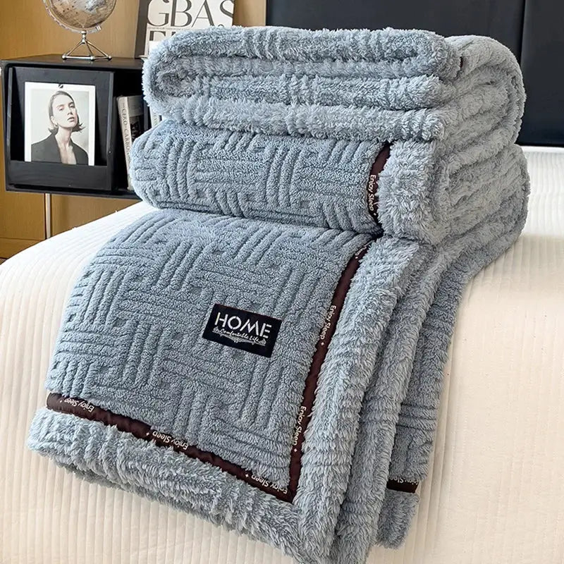 Gray Fleece Winter Blanket