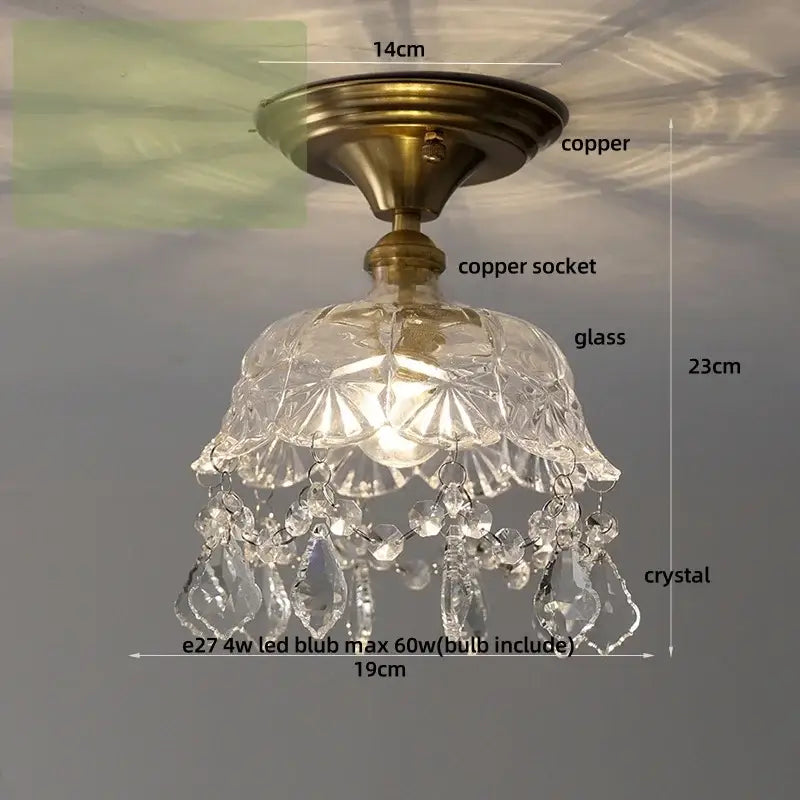 Crystal Brass Ceiling Lamp