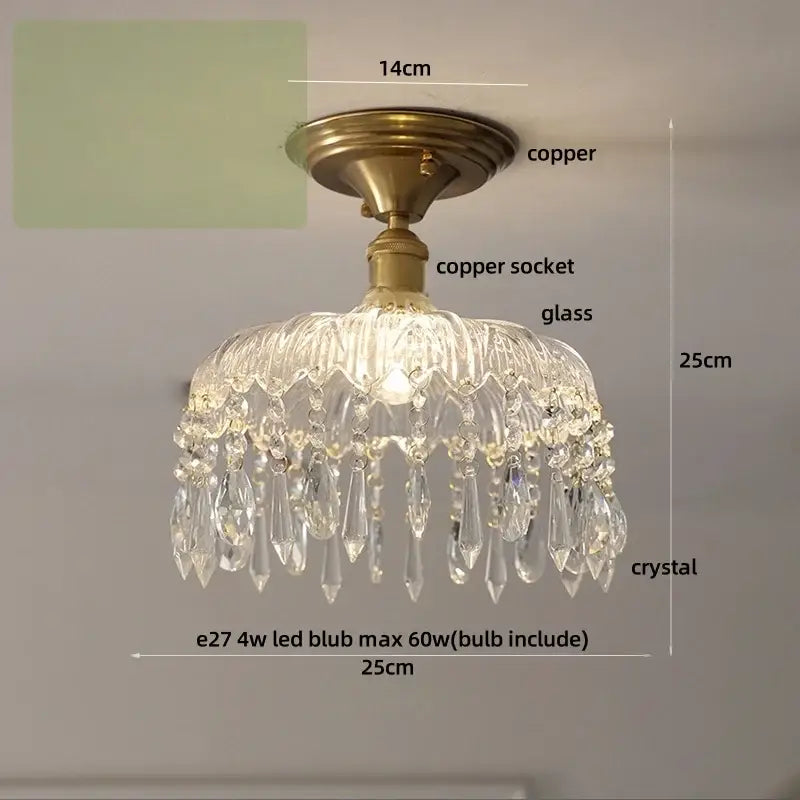 Crystal Brass Ceiling Lamp