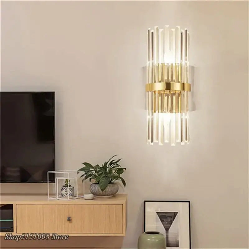 Golden Vertical Rods Wall Lamp