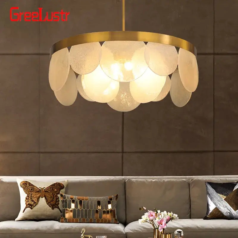 Glass Copper Pendant Light