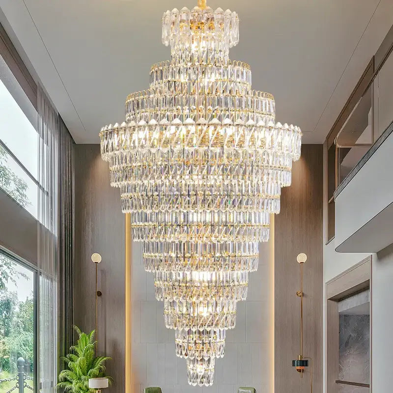 Clear Crystal Staircase Chandelier