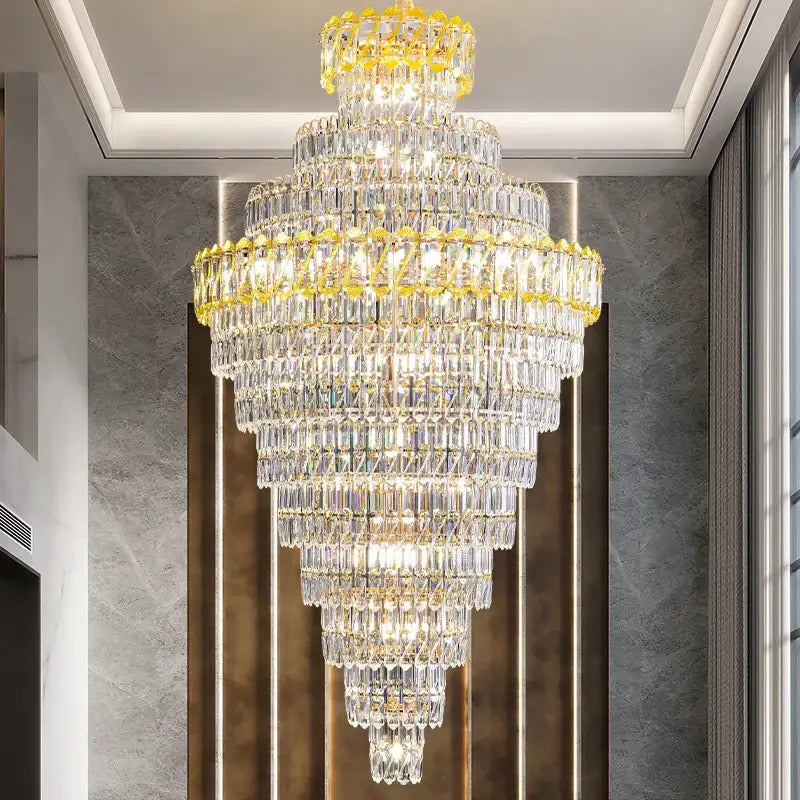 Clear Crystal Staircase Chandelier