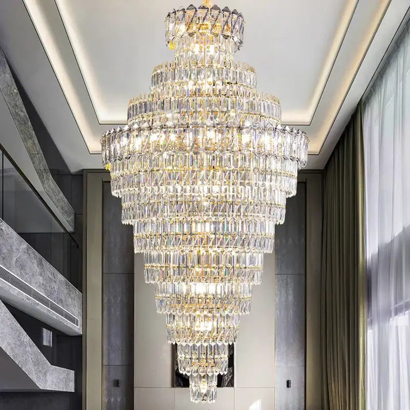 Clear Crystal Staircase Chandelier
