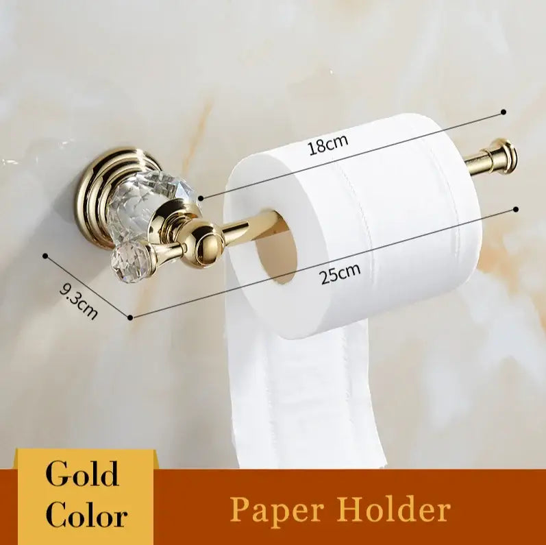 Gold Crystal Bathroom Set