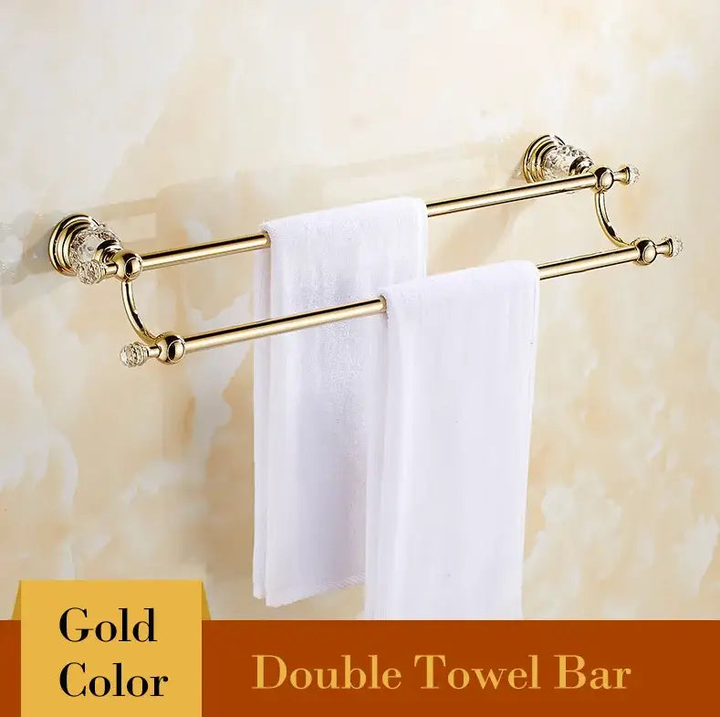 Gold Crystal Bathroom Set
