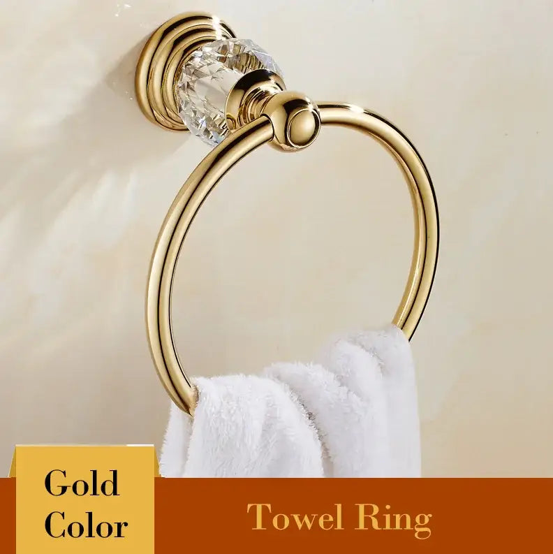 Gold Crystal Bathroom Set