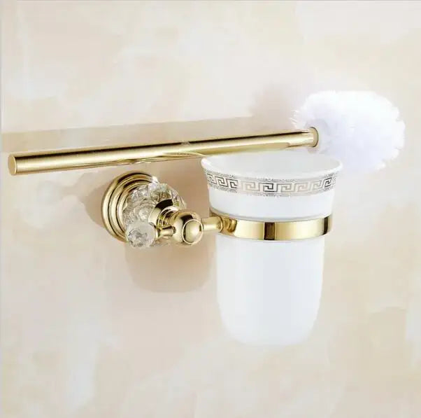 Gold Crystal Bathroom Set
