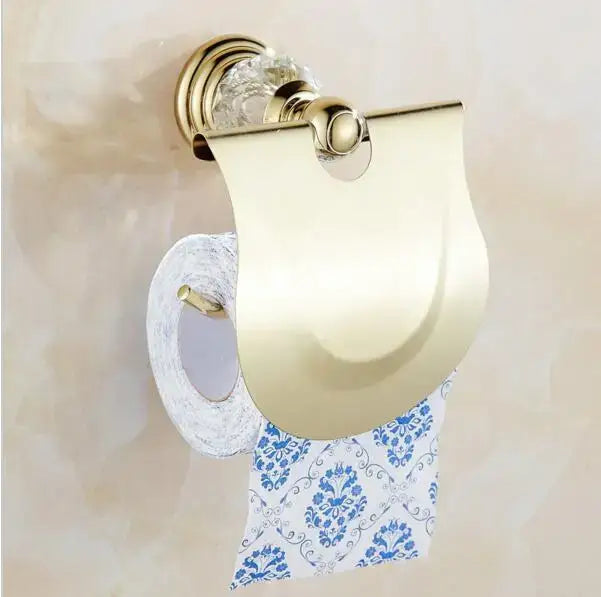 Gold Crystal Bathroom Set