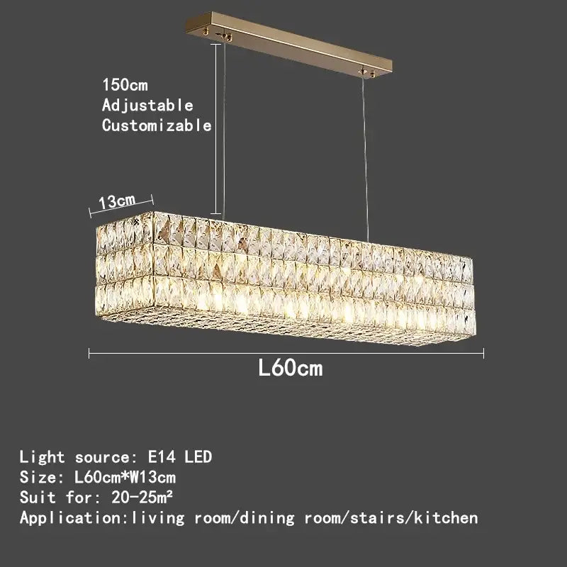 Gold Crystal Circle 2-Ring 100cm Chandelier