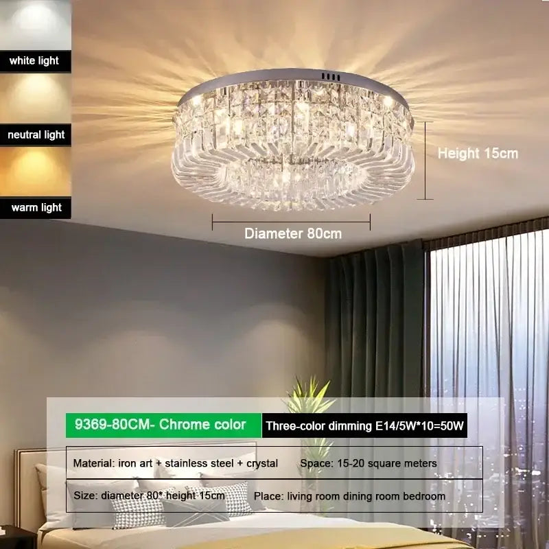 Gold Crystal 15cm Ceiling Light