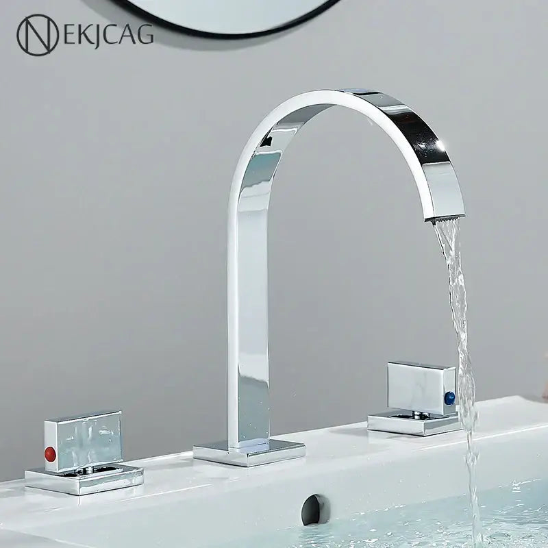 Gold Crystal Basin Faucet Arched Spout Design