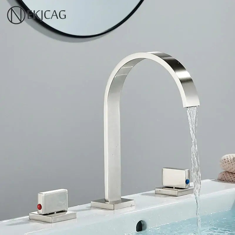 Gold Crystal Basin Faucet Arched Spout Design