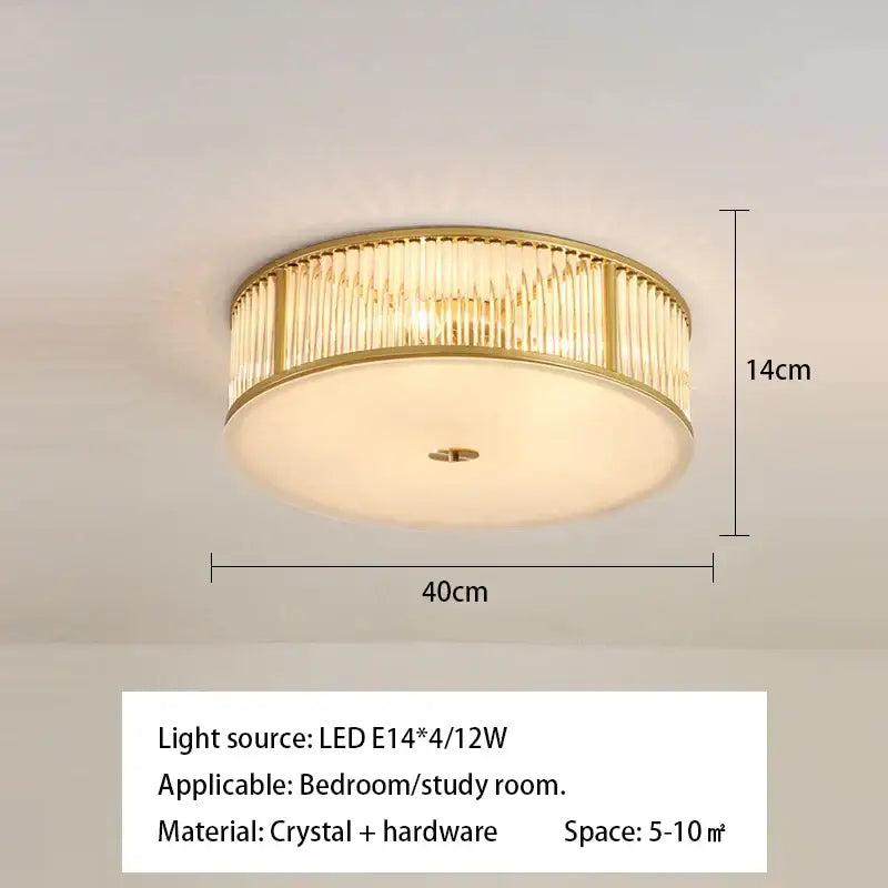 Gold Crystal LED Ceiling Lamp